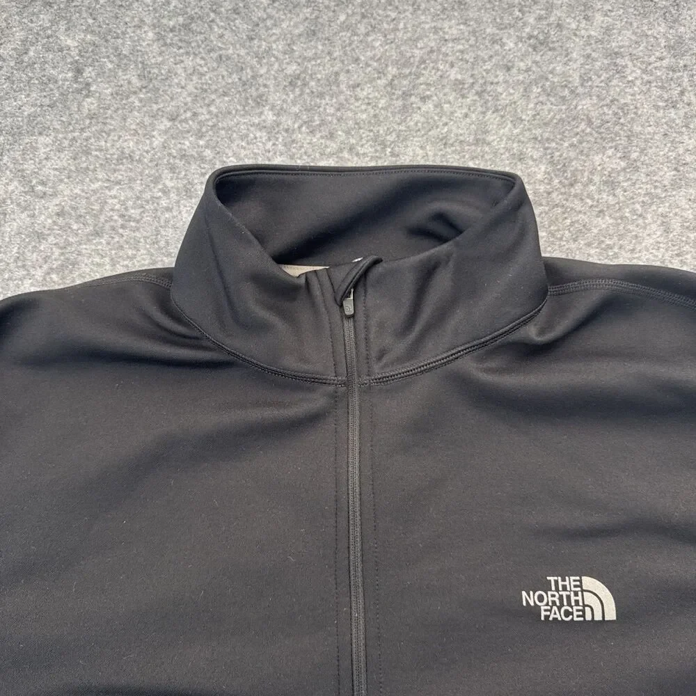 The North Face Men’s Black Fleece 1/4 Zip Mock Neck Logo Pullover  Large